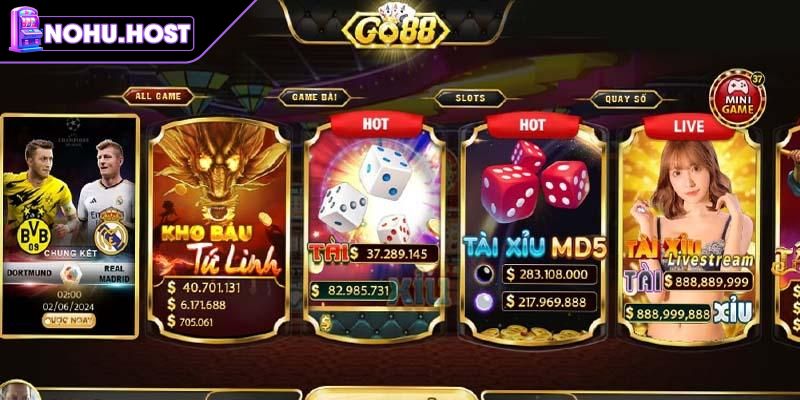 Tổng quan về sảnh nổ hũ Go88
